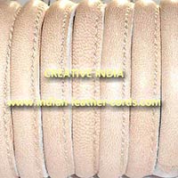 Nappa Grain Leather Cords Round Plain   270 BEIGE