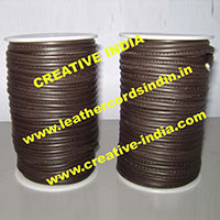 Stitched Round Leather Cords - Antique Brown