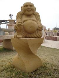Sandstone Laughing Buddha Statue