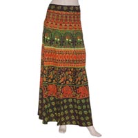 Designer Cotton Long Wrap Skirt