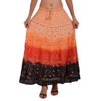 Indian Cotton Bandhej Skirt