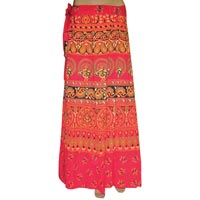 Indian Cotton Long Wrap Skirt