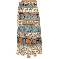 Indian Ladies Jaipuri Print Cotton Wrap Around Skirt