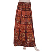 Indian Rajasthani Print Cotton Wrap Skirt