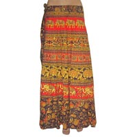 Indian Two Layer Cotton Wrap Skirt