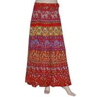 Indian Women Long Cotton Wrap Skirt