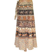 Jaipuri Print Cotton Wrap Skirt