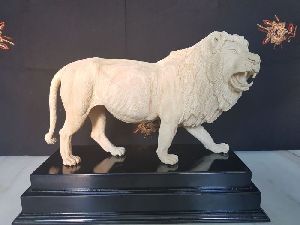 Wooden Lion Statues