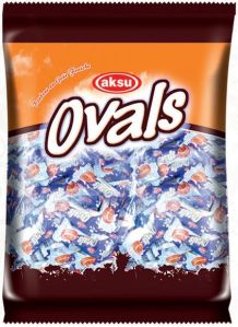 Ovals Twist Bonbon Candy 1000 Gr Bag With Milk