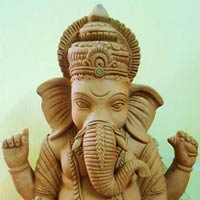 Handmade Terracotta Ganesha in Terracotta Natural Color :(jumbo Sized)