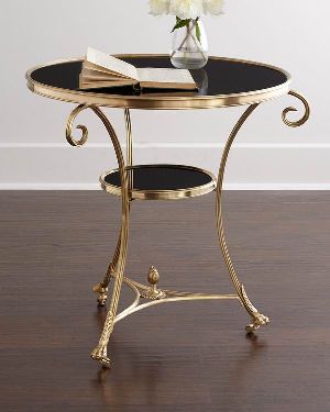TOP GLASS BRASS ROUND TABLE