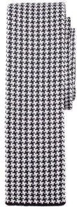 Black White Silk Tie Flat Knit Houndstooth Tie