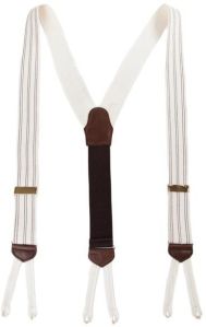 Handmade Cotton Suspenders Made In Usa Taupe Stripe
