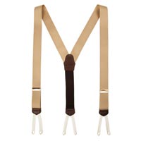 Handmade Tan Grosgrain Suspenders