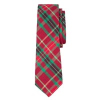 Red Green Cotton Holiday Plaid Tie
