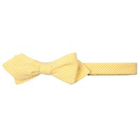 Seersucker Yellow Check Diamond Tip Bow Tie