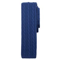 Solid Color Cable Knit Wool Tie Navy