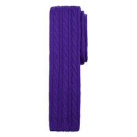 Solid Color Cable Knit Wool Tie Purple