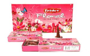 Tridev Floral Incense Cones 12 Packs Box