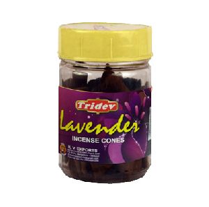 Tridev Lavender Incense Cones Jar 225 Grams