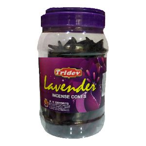Tridev Lavender Incense Cones Jar 500 Grams