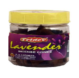 Tridev Lavender Incense Cones Jar 90 Grams
