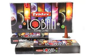 Tridev Loban Incense Cones 12 Packs Box