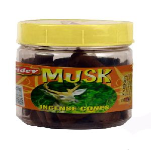 Tridev Musk Incense Cones Jar 90 Grams