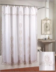 100% polyester elegant embroidery Embroidered Shower Curtain