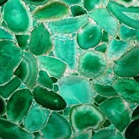 Green Agate Stone Slabs Backlit View