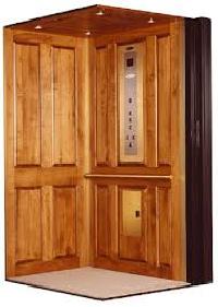wooden elevator cabins