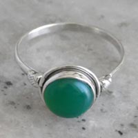 1.5 Gm Green Onyx Gemstone 925 Sterling Silver Ring