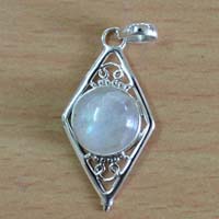 Gemstone 925 Sterling Silver Pendant with Moonstone Gemstone Jewelry