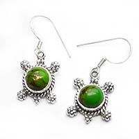 Cooper Green Turquoise Gem Stone 925 Sterling Original Silver Earring