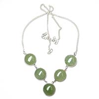 Green Aventurine Gem Stone 925 Sterling Silver Necklace