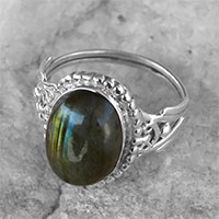 Labradorite Gemstone 925 Sterling Original Silver Ring