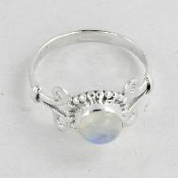 Solid  925 Sterling Silver Rainbow Gemstone Ring