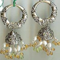 Silver Gemstone Earrings Sge-09