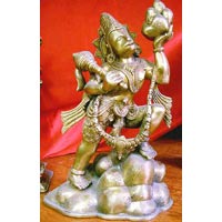 Brass Hanuman With Rock