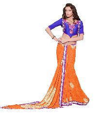 Surya Lifestyle Orange Colored Bandhani Print Saree