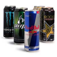 Canned Energy Drinks of Different Brands Available.