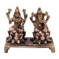 Brass Laxmi Ganesh Statue