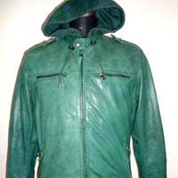 Mens Leather Hooded Jackets