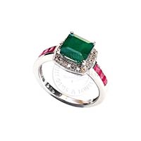 Uncut Diamond, Ruby Finger Ring, Emerald Finger Ring