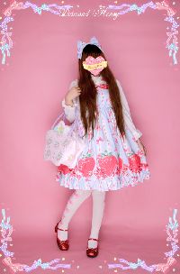Cute Strawberry Lolita Lace Strap Dress