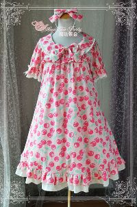 Babydoll Style Cherry Printed Lolita OP Dress