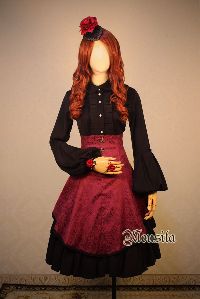 Mousita Lolita Retro Jacquard High Waist Skirt