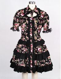 Square-collar Long Separable Sleeves Bow Gothic Lolita Dress