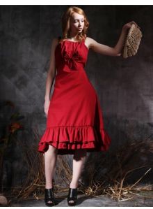 Straps Sleeveless Tea-length Ruffles Bow Lolita Dress