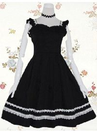 Sweetheart Sleeveless Lace Ruffles Classic Lolita Dress